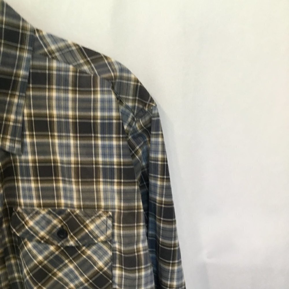 O'Neill Men's Long Sleeve Button Front Cotton Blend Dress Shirt Sz XL Blue Plaid - Picture 5 of 8
